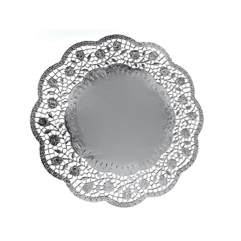Tortenspitzen Tortenunterlagen | Ø 36 cm | silber (100 Stück)